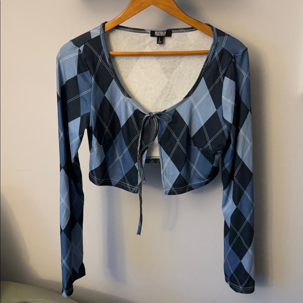Long sleeve tie top and mini skirt Set - Picture 8 of 12